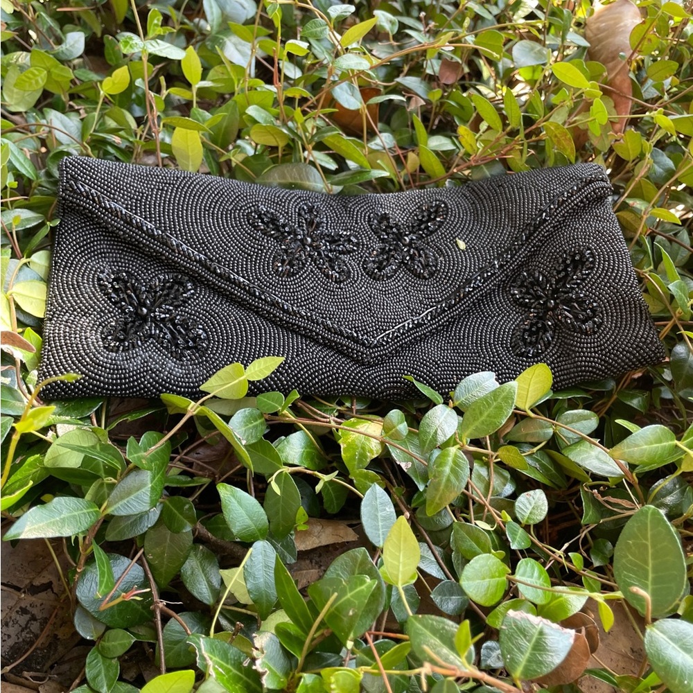 Black Beaded Evening Clutch